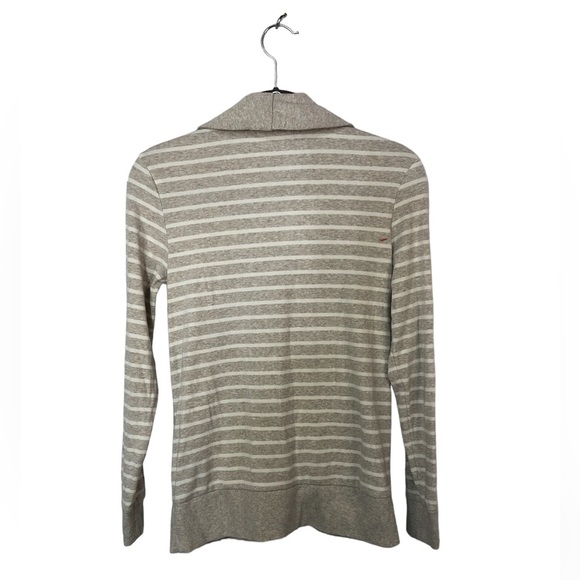 Banana Republic Women’s Top Shawl Collar Front Pockets Stripes Neutral - Picture 2 of 9